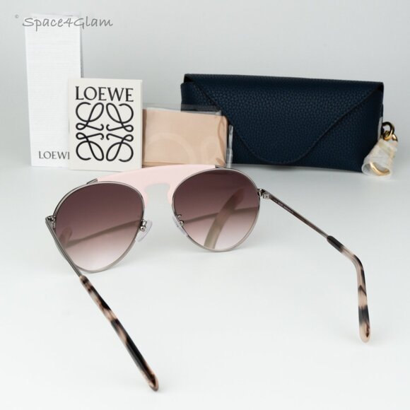 Loewe Women Sunglasses LW40005U 14U Pink Leather Bordeaux Mirror Pilot BRAND NEW - Picture 10 of 11